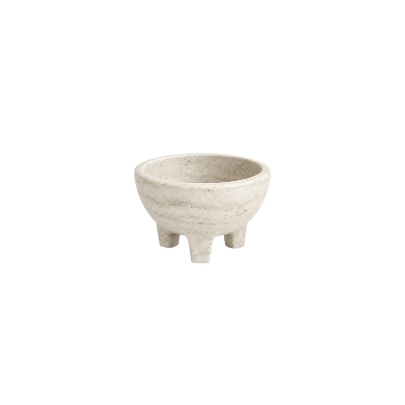 Bol en travertin - Grès blanc - D15 cm