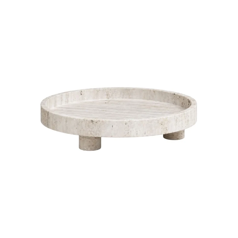 Bol en travertin - Grès blanc - D45 cm