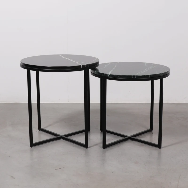 Table d'Appoint Margaux - Marbre Noir - 50x50x45cm
