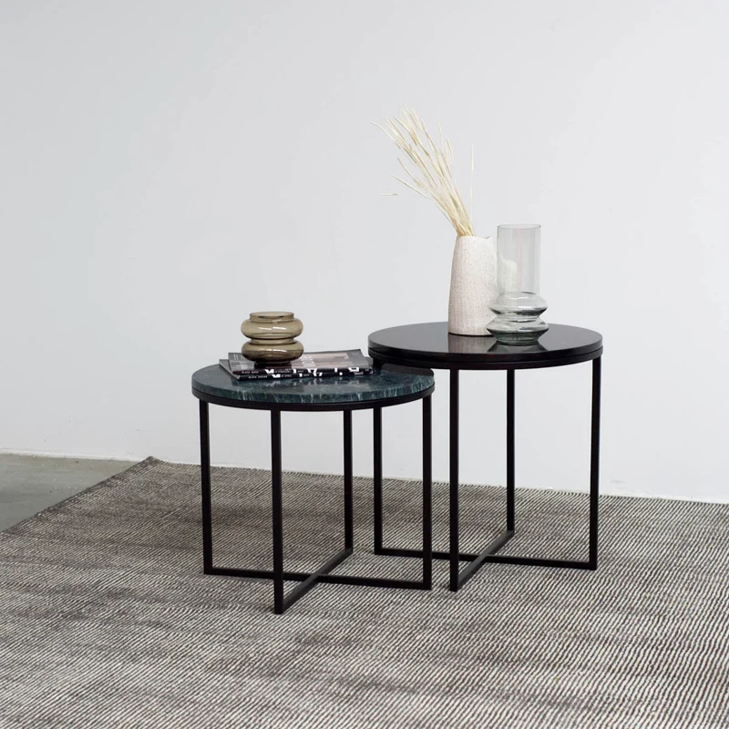 Table d'Appoint Margaux - Marbre Noir - 50x50x45cm