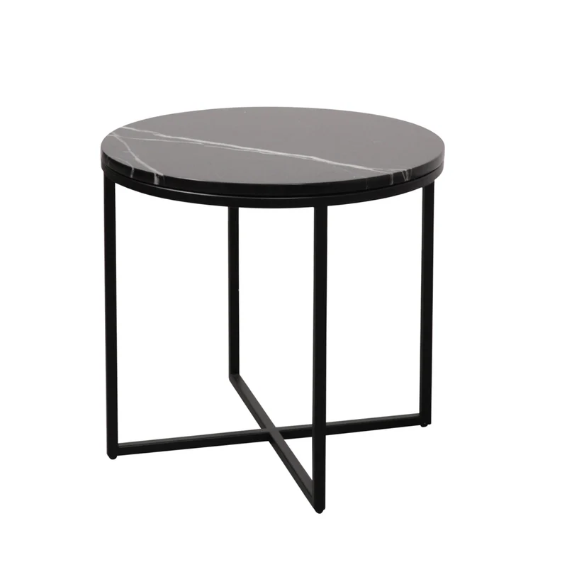 Table d'Appoint Margaux - Marbre Noir - 50x50x45cm