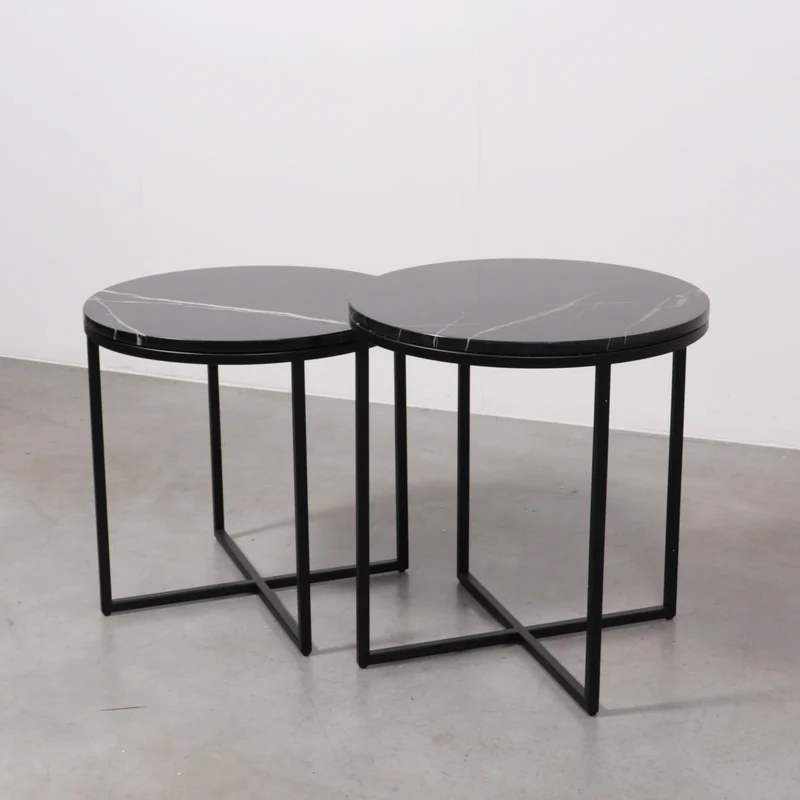 Table d'Appoint Margaux - Marbre Noir - 50x50x45cm