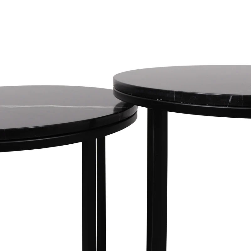 Table d'Appoint Margaux - Marbre Noir - 50x50x45cm