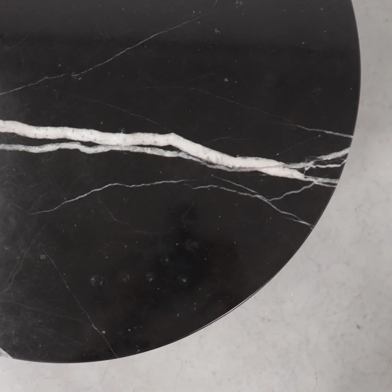 Table d'Appoint Margaux - Marbre Noir - 50x50x45cm