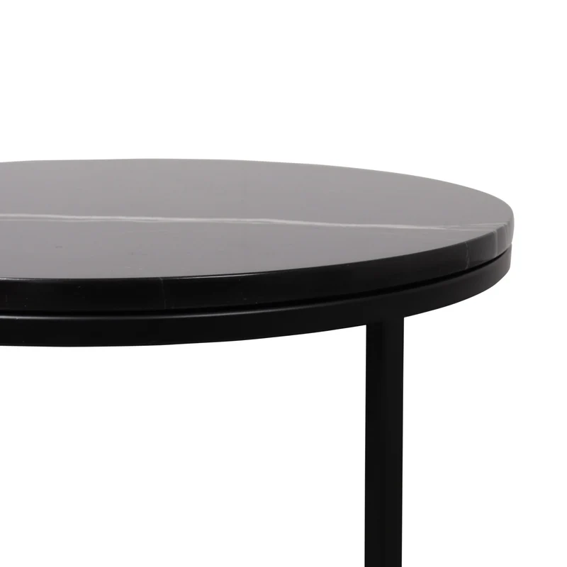 Table d'Appoint Margaux - Marbre Noir - 50x50x45cm