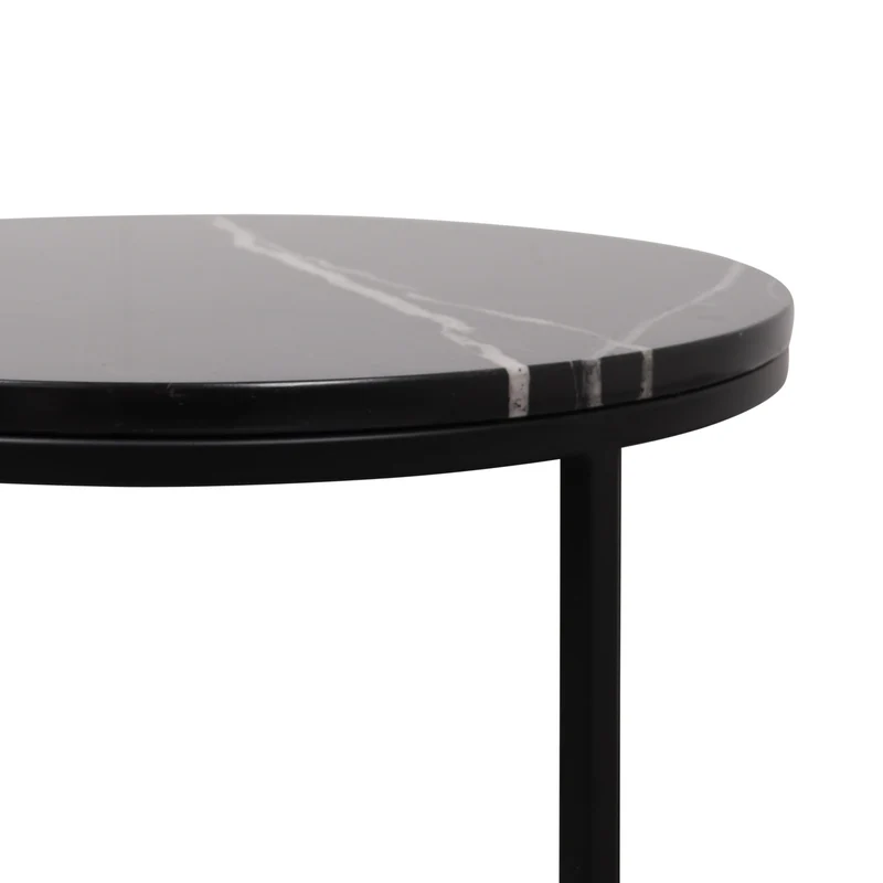Table d'Appoint Margaux - Marbre Noir - 50x50x45cm