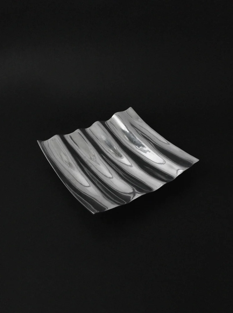 Polished Aluminum Wave Bowl