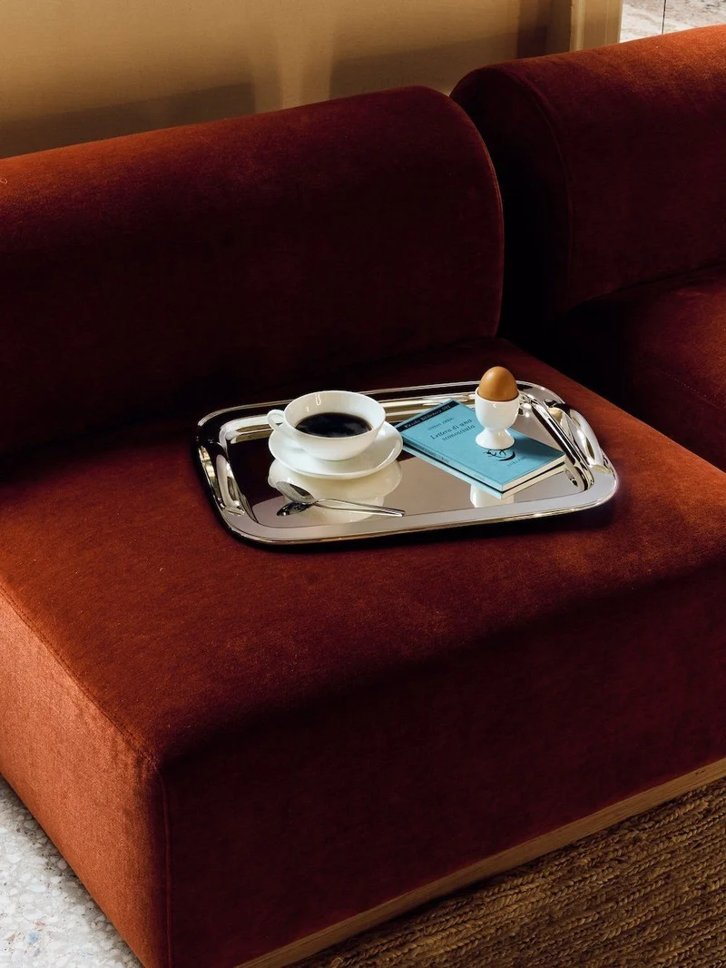 Silver Serving Tray with Handles