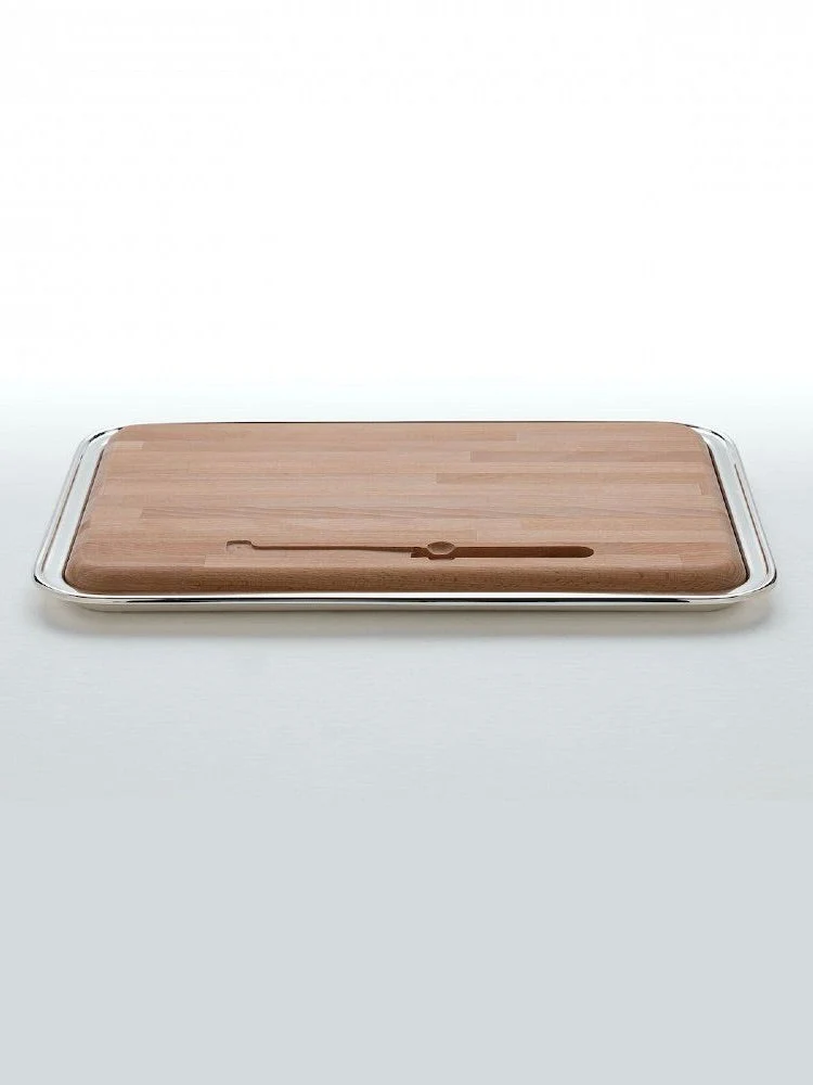 Silver-plated and beech wood Set