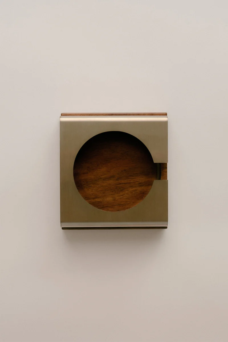 C1 COASTER (set of 2) Serveware in Walnut and Stainless Steel