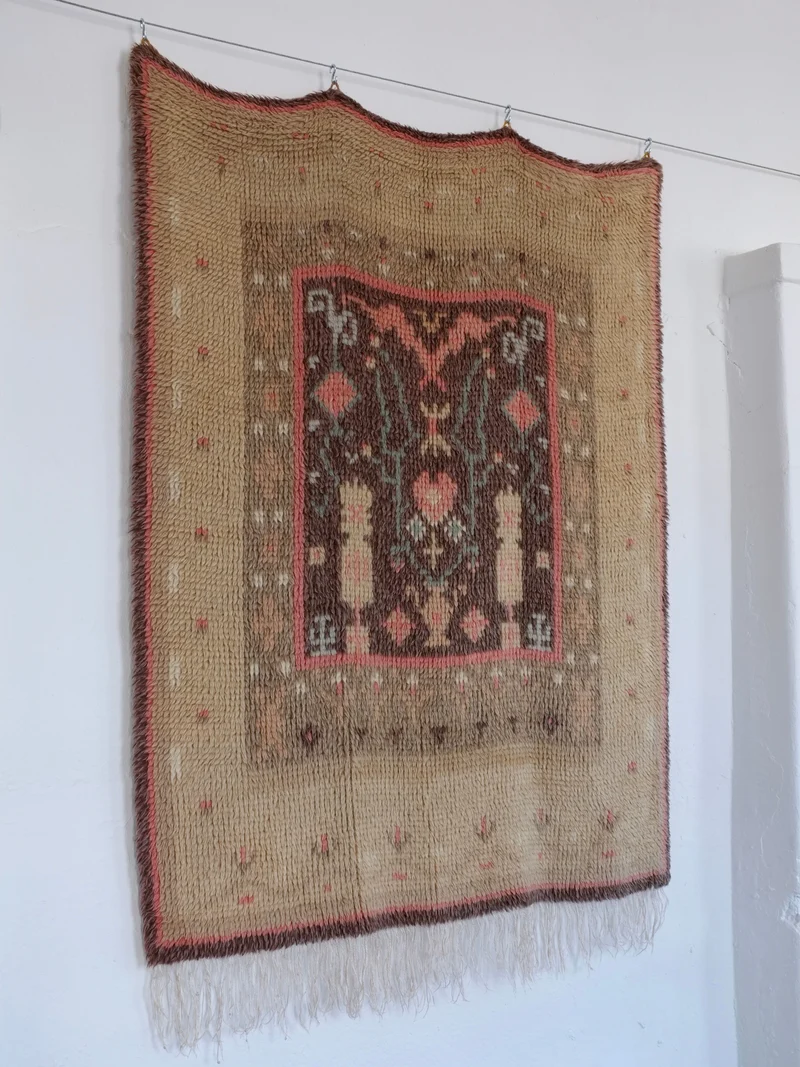 Vintage Wall Rya Rug, Finland, 1947