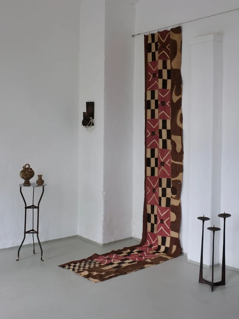 Checkered Textile Wall Hanging, Africa, Mid-Century
