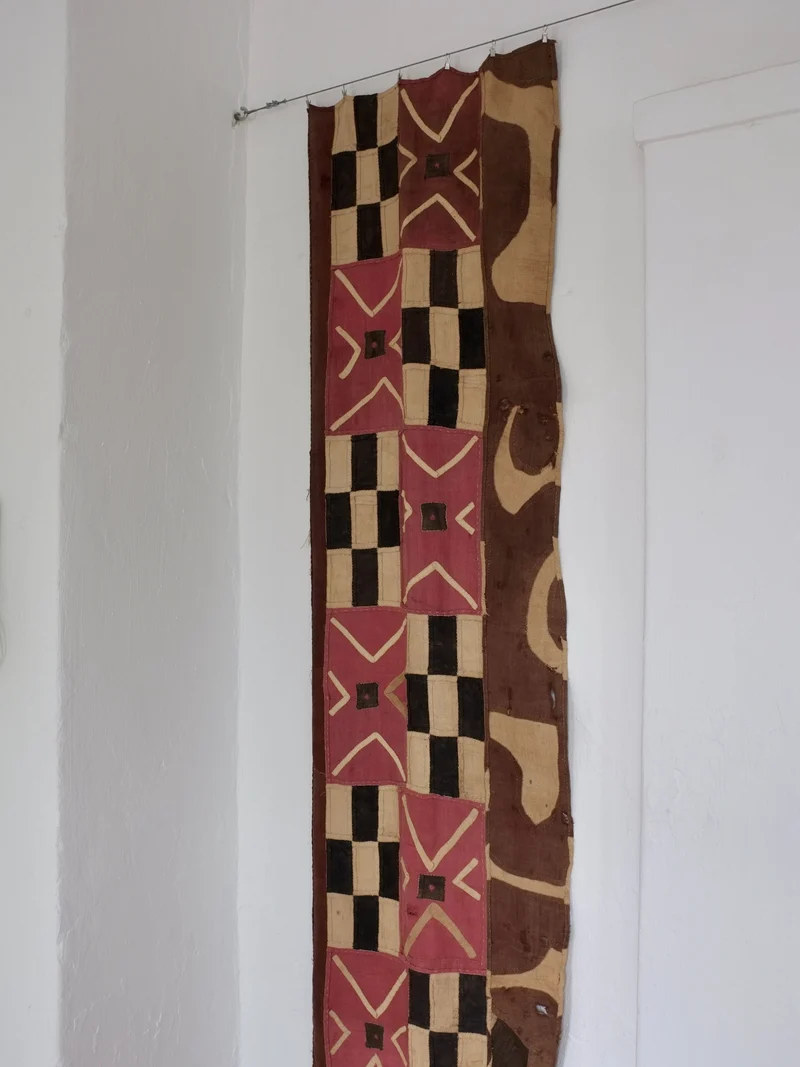 Checkered Textile Wall Hanging, Africa, Mid-Century