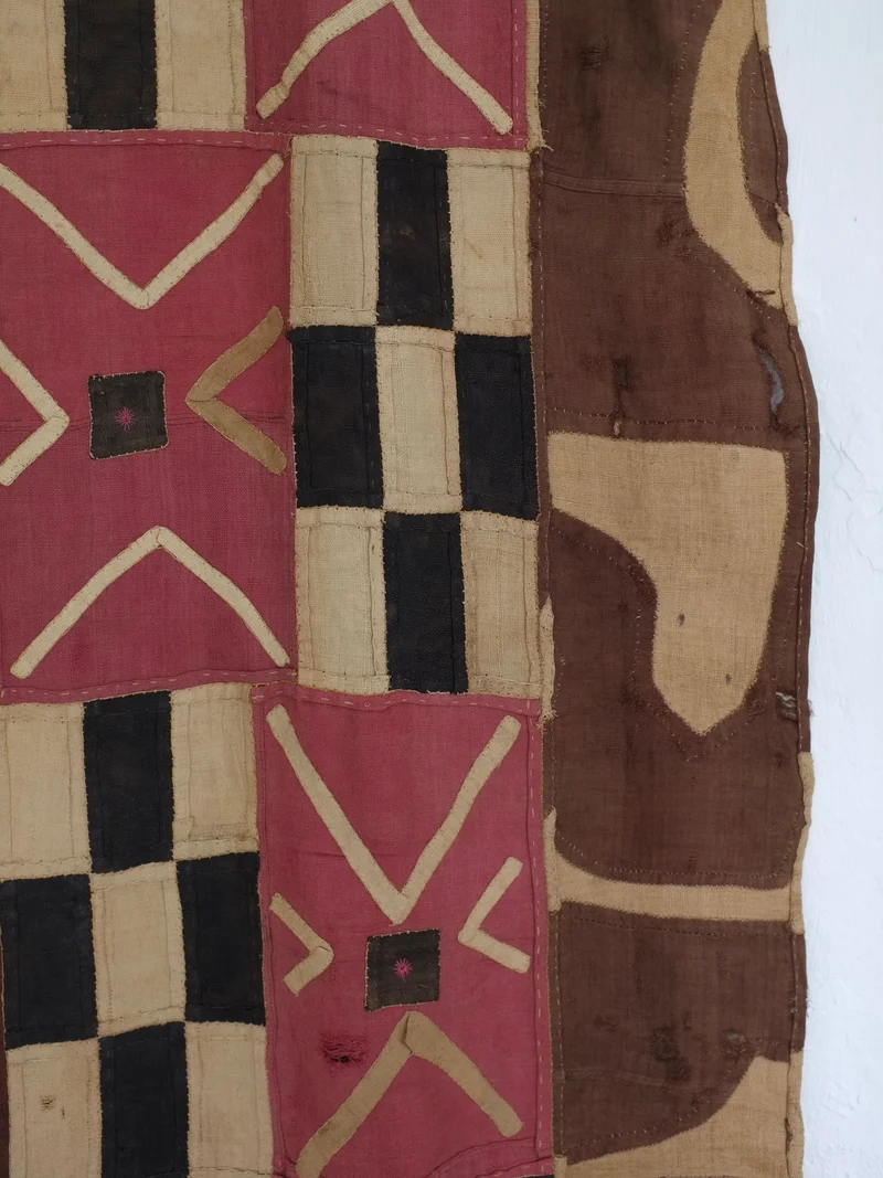 Checkered Textile Wall Hanging, Africa, Mid-Century