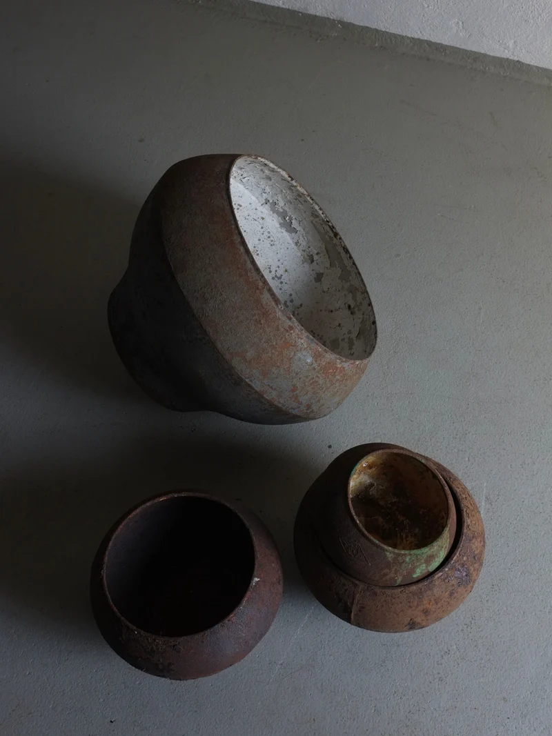 Wabi Sabi Iron Cooking Pots, Latvia 1930s
