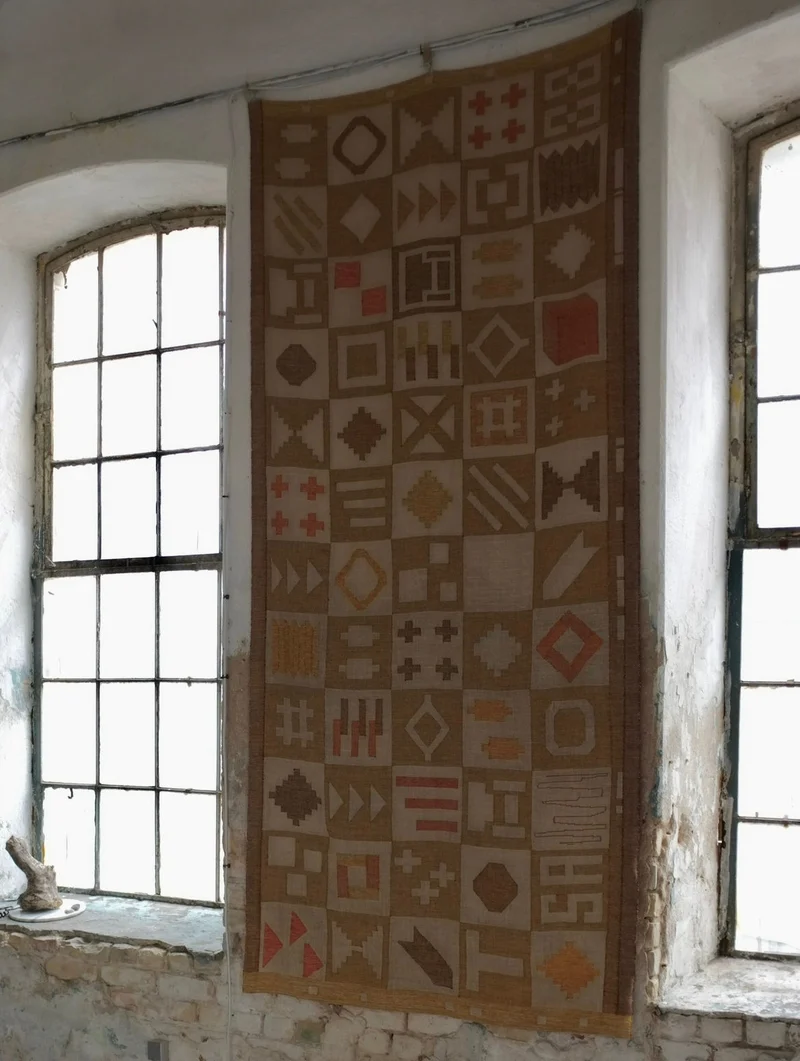 Large Abstract Wool Wall Tapestry, Sweden, 1988