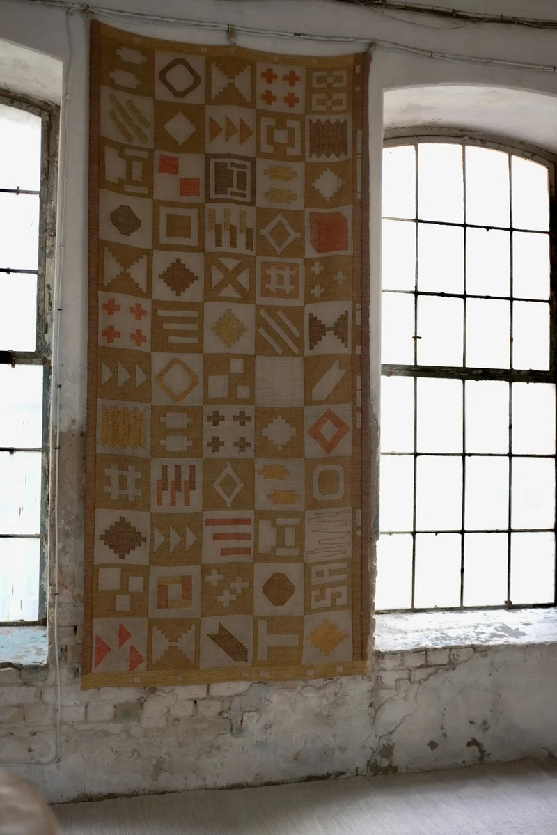 Large Abstract Wool Wall Tapestry, Sweden, 1988