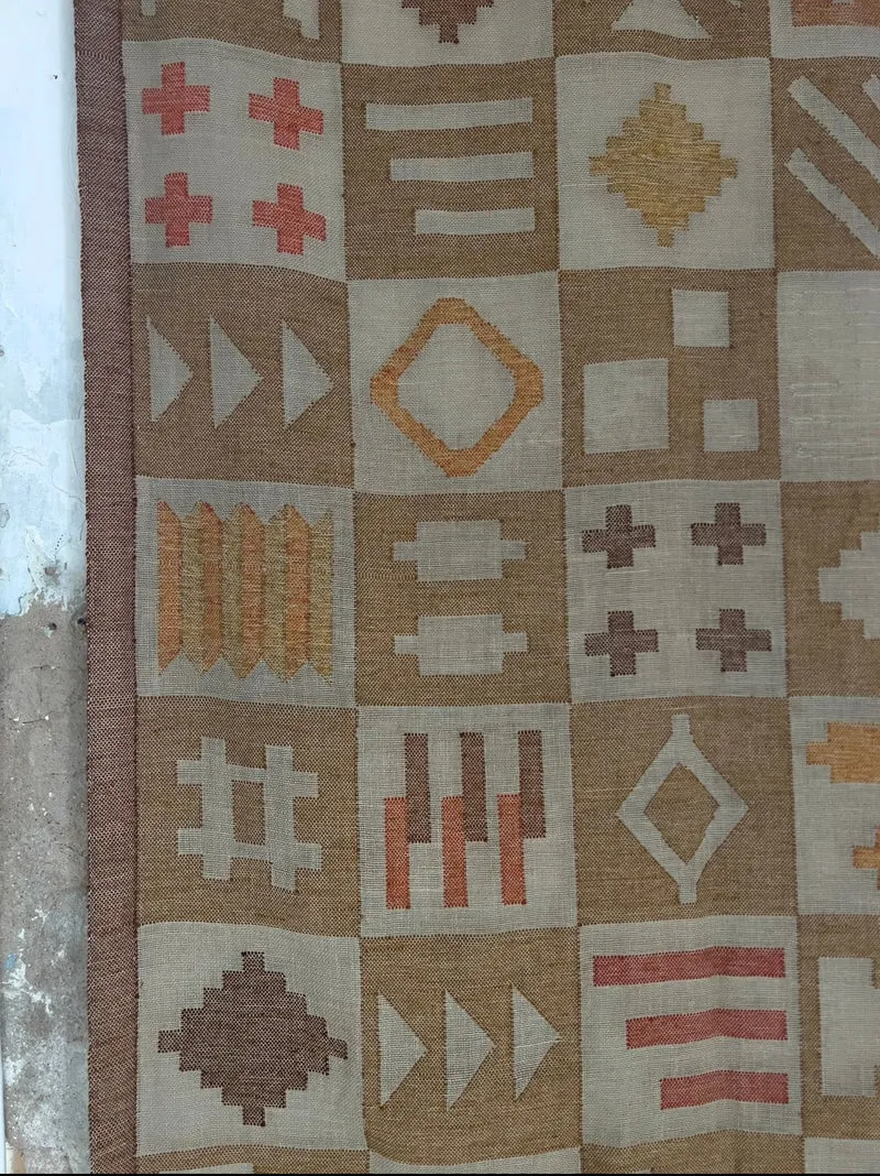 Large Abstract Wool Wall Tapestry, Sweden, 1988