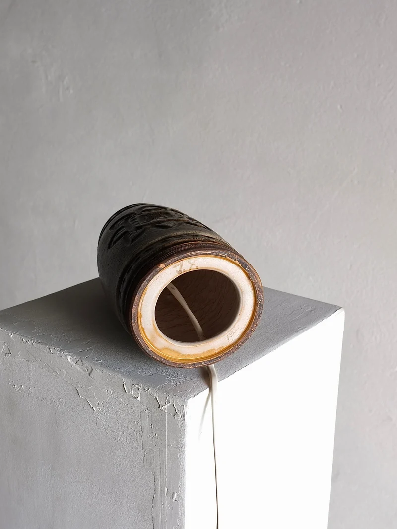 Vintage Mid-Century Stoneware Table Lamp by Irma Yourstone, 1960s