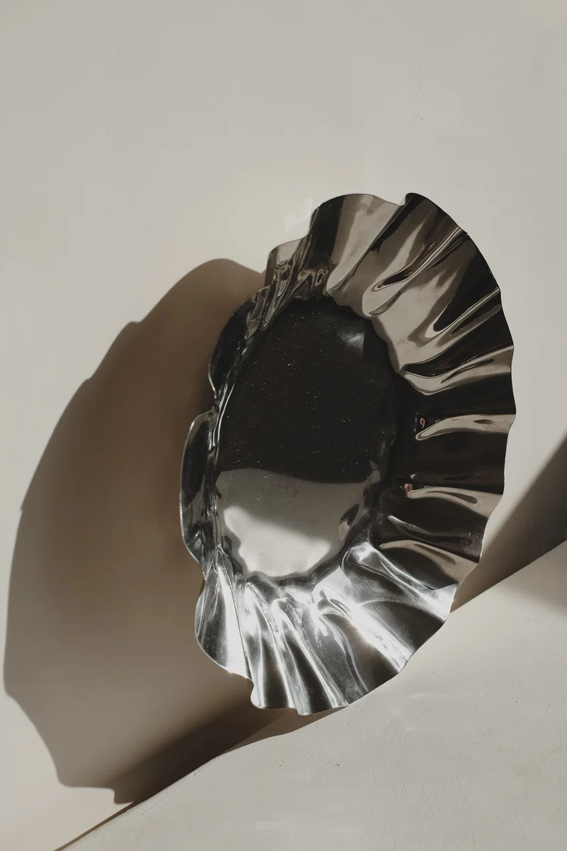 Large Folded Chrome Bowl