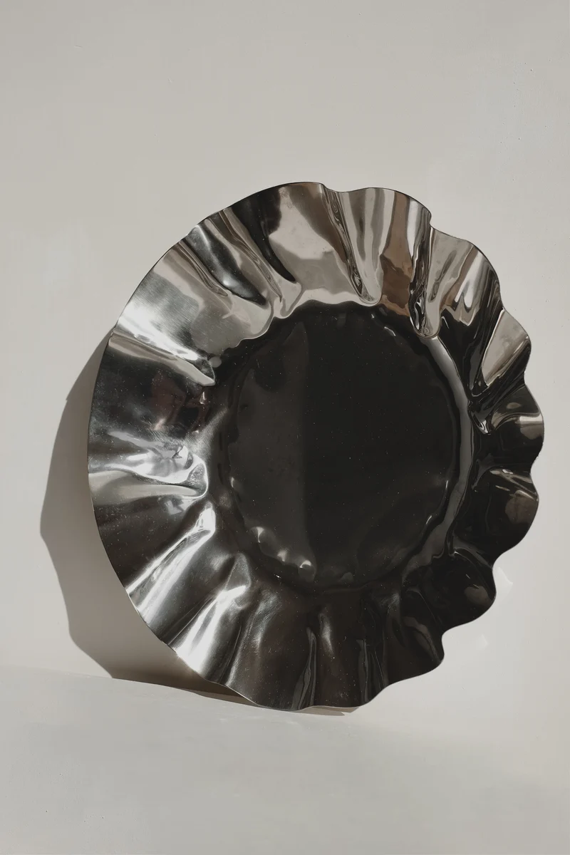Large Folded Chrome Bowl