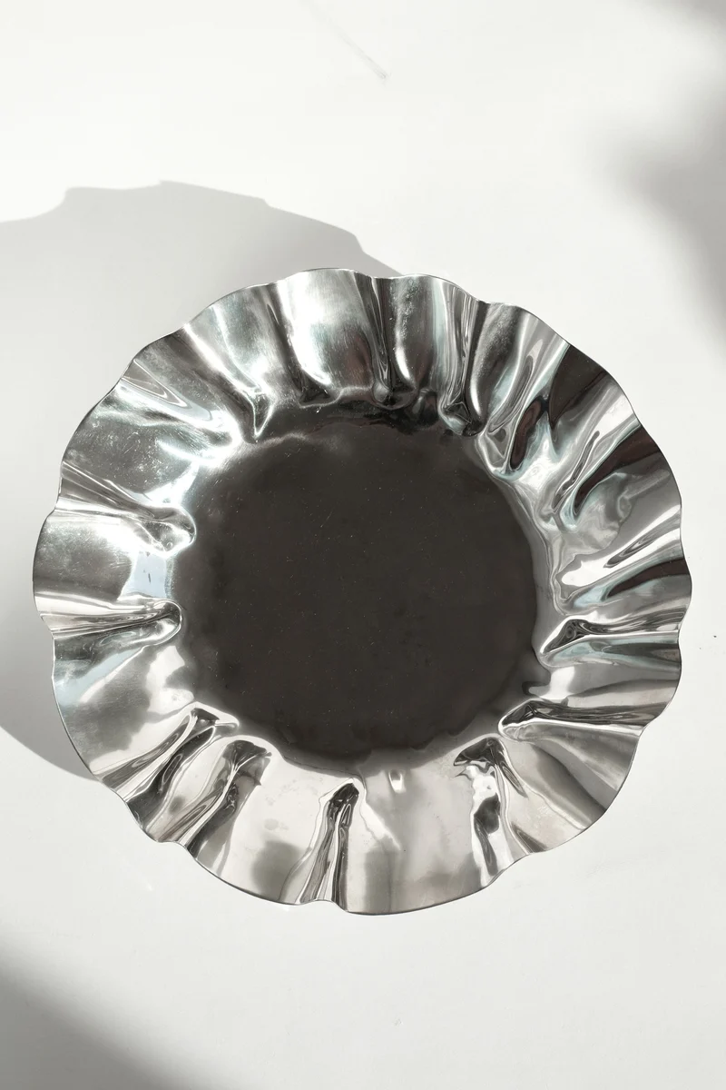 Large Folded Chrome Bowl