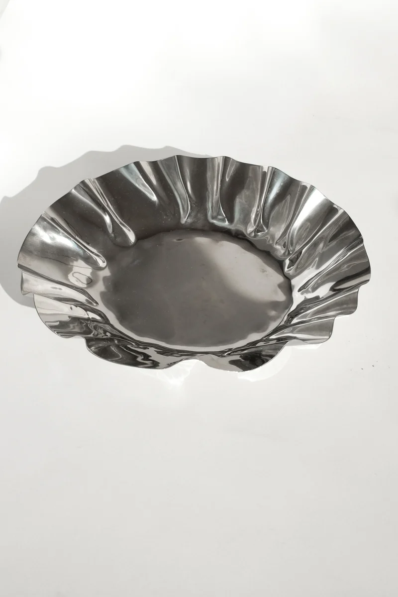 Large Folded Chrome Bowl
