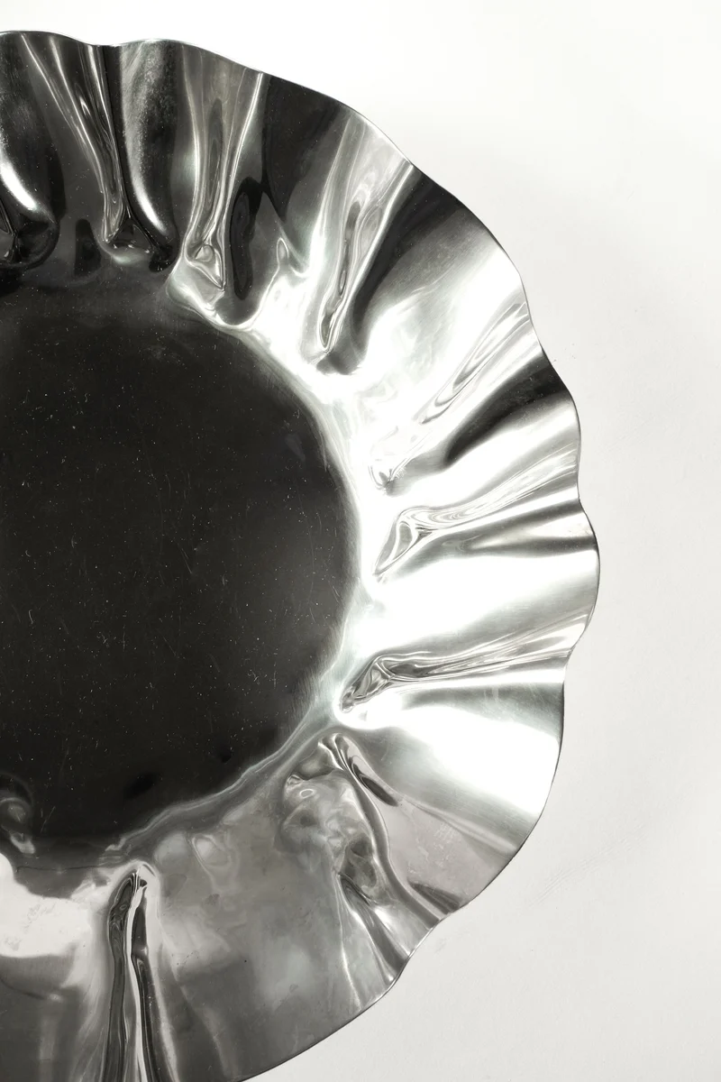 Large Folded Chrome Bowl
