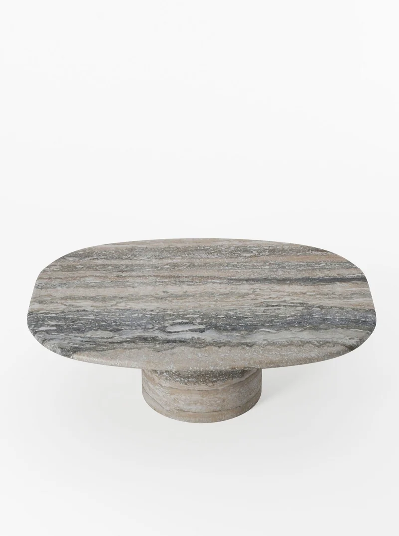 Circa Coffee Table in Silver Travertine