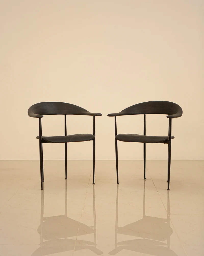 Set of 4 Chairs "P40" by Giancarlo Vegni for Fasem 80's