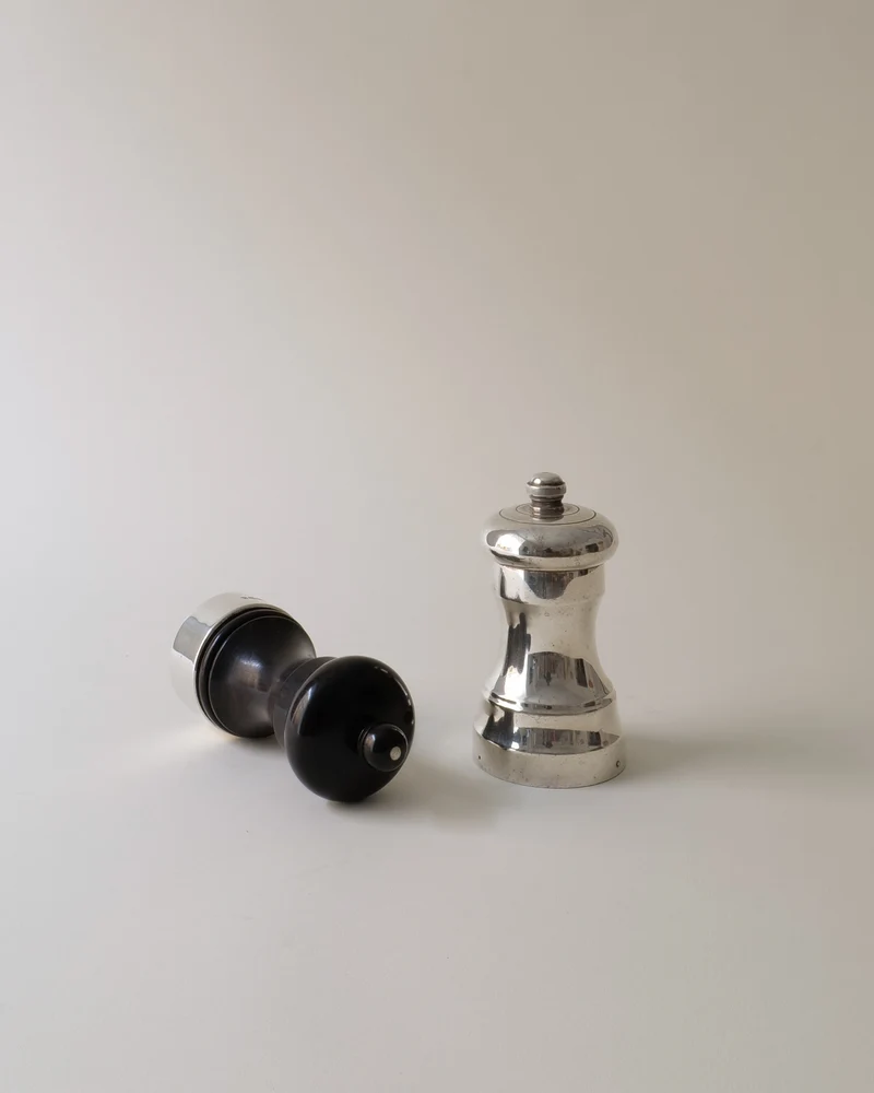 English Silver Salt and Pepper Grinders