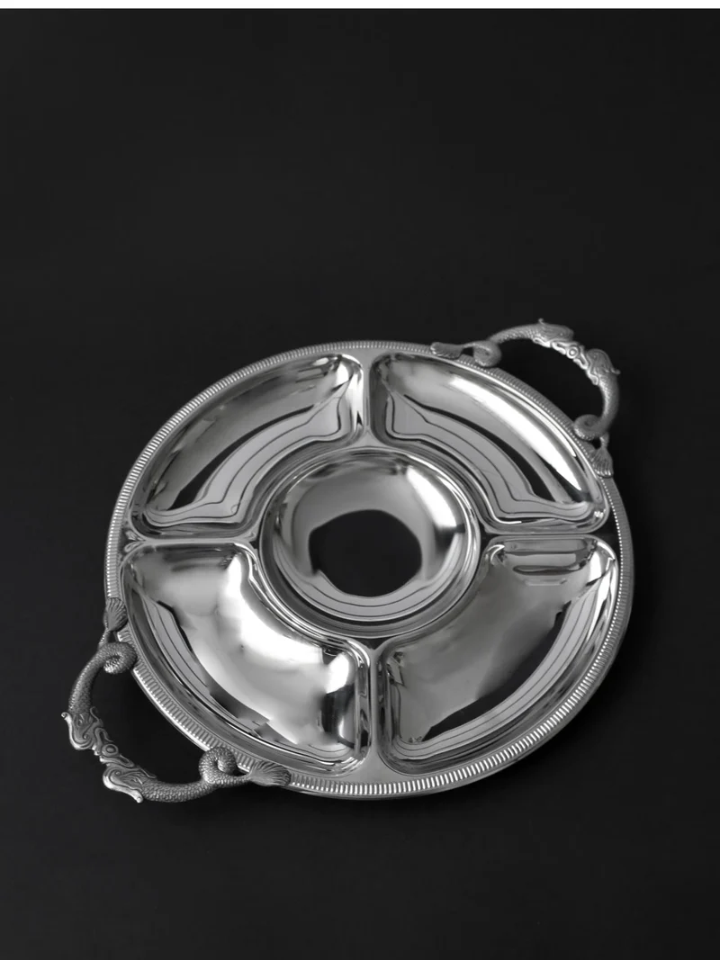 Couzon Orfèvre Mirror Serving Tray, 1970s