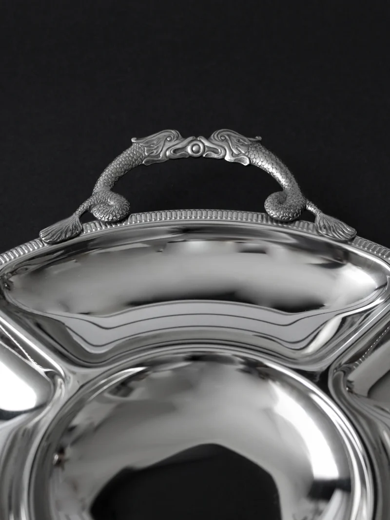 Couzon Orfèvre Mirror Serving Tray, 1970s