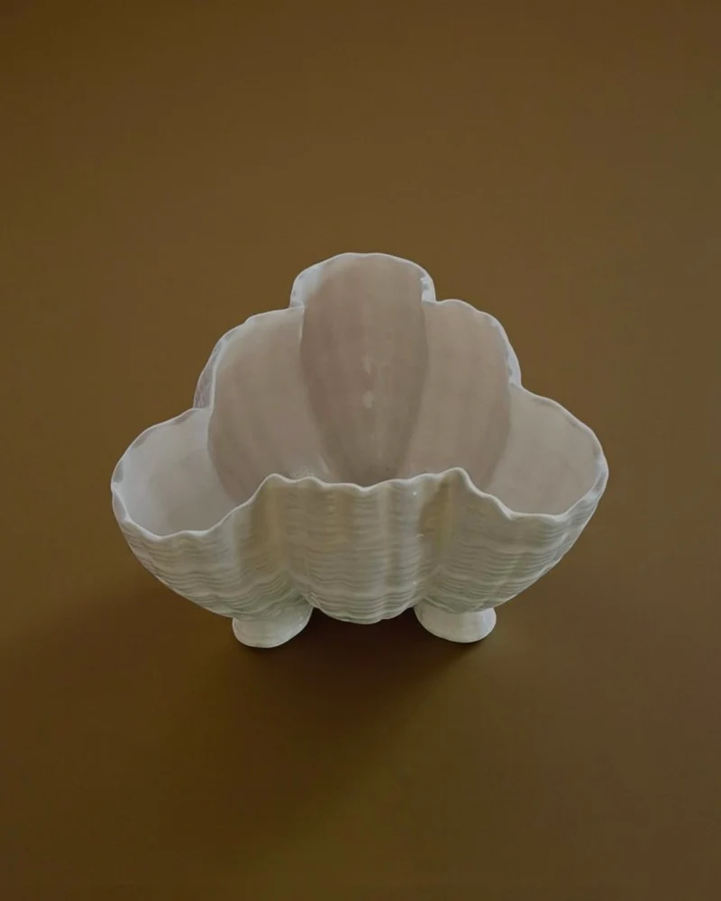 1950s Porcelain Shell Bowl