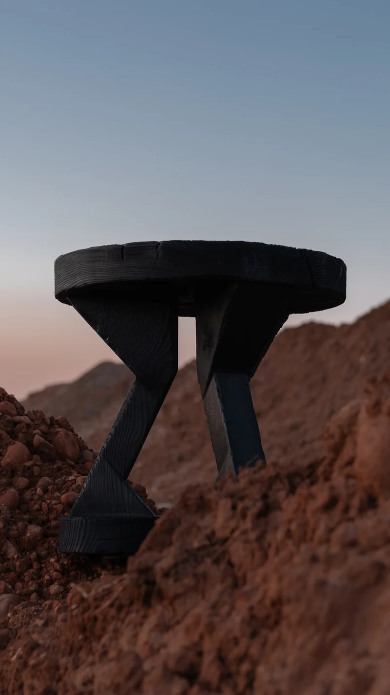 ABORA, End Table in Burnt Wood