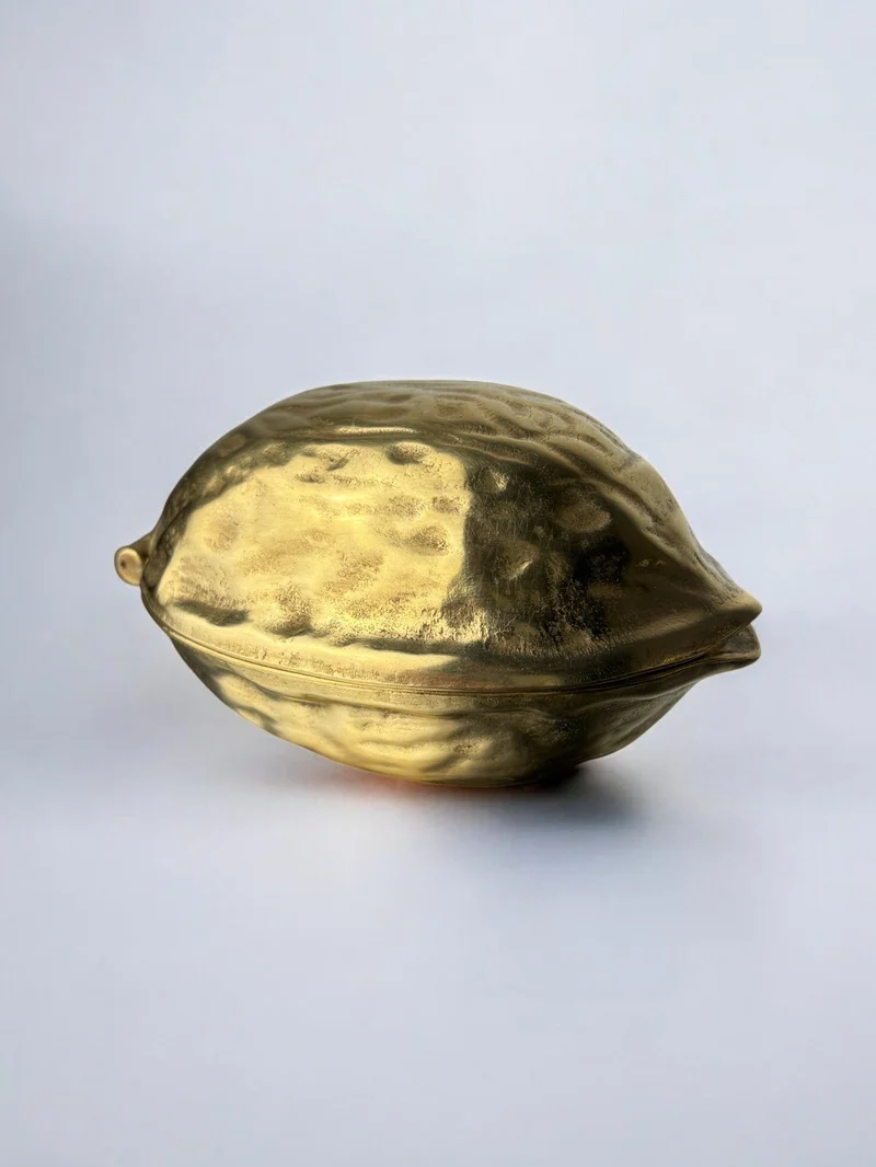 Walnut Shaped Nut Cracker in Brass, Italy 1970s