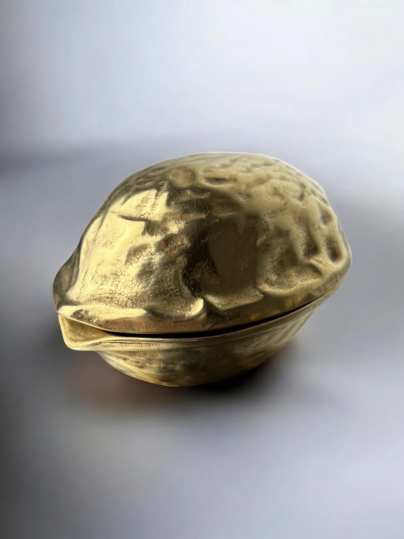 Walnut Shaped Nut Cracker in Brass, Italy 1970s
