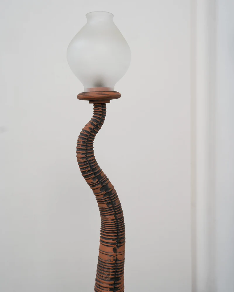 Vintage Sculptural Terracotta Floor Lamp