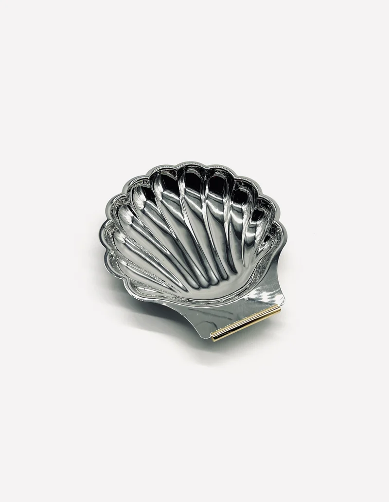 Vintage shell dish small in stainless steel