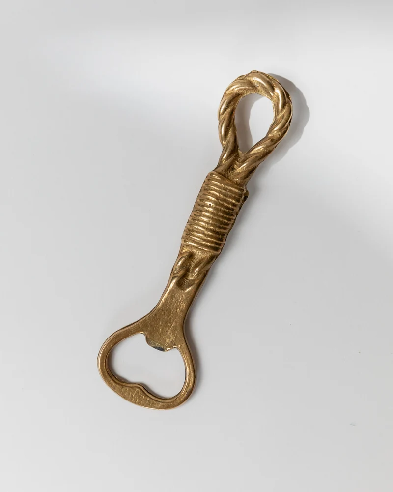 Vintage Bottle Opener Brass - Rope and Loop Shape - Timeless Design Italy 1960s