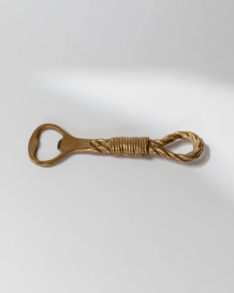 Vintage Bottle Opener Brass - Rope and Loop Shape - Timeless Design Italy 1960s