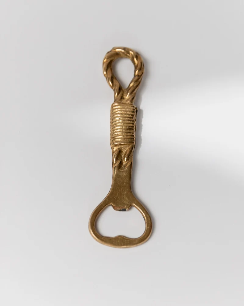 Vintage Bottle Opener Brass - Rope and Loop Shape - Timeless Design Italy 1960s