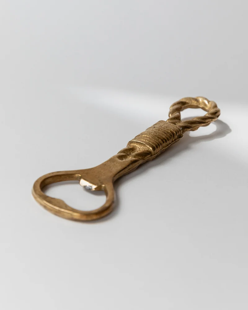 Vintage Bottle Opener Brass - Rope and Loop Shape - Timeless Design Italy 1960s