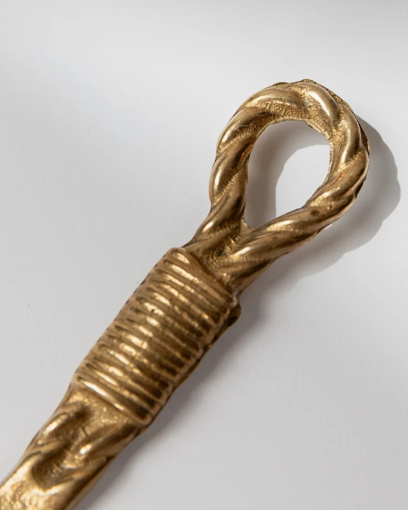 Vintage Bottle Opener Brass - Rope and Loop Shape - Timeless Design Italy 1960s