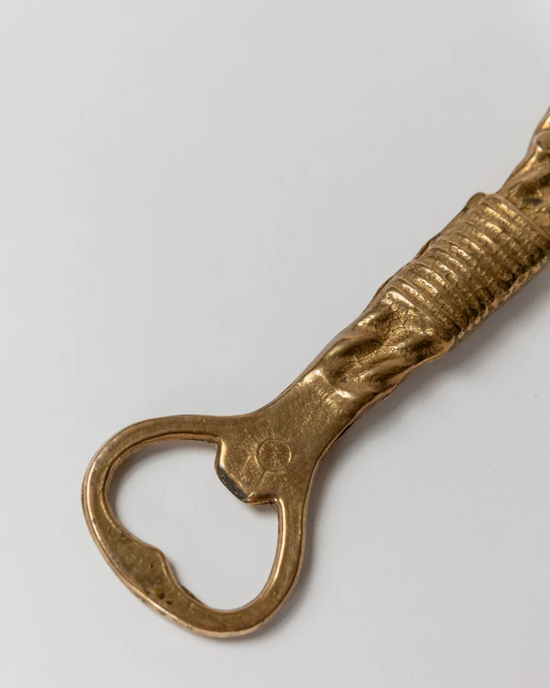 Vintage Bottle Opener Brass - Rope and Loop Shape - Timeless Design Italy 1960s