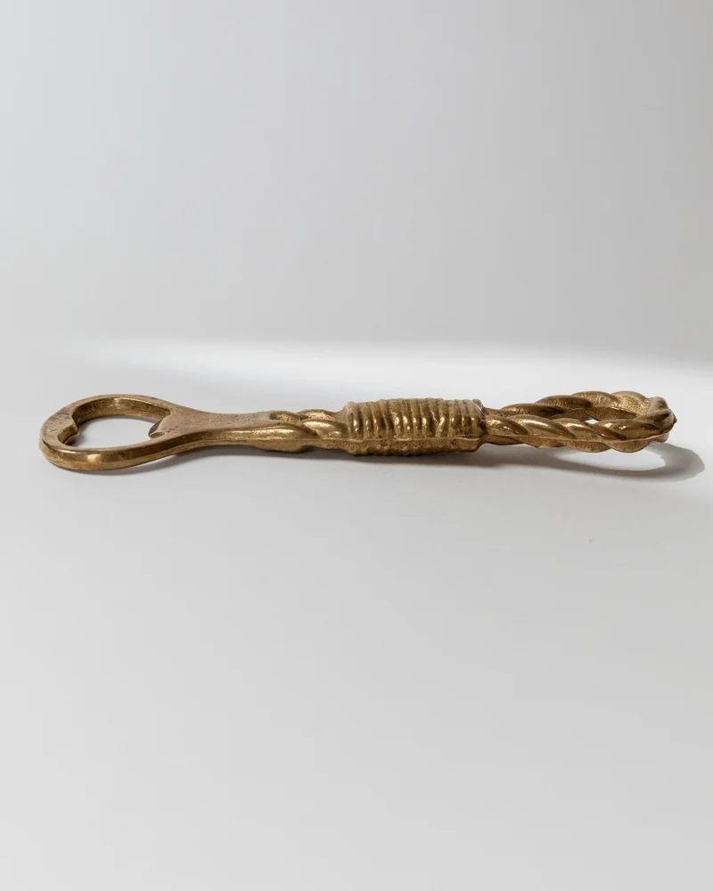 Vintage Bottle Opener Brass - Rope and Loop Shape - Timeless Design Italy 1960s