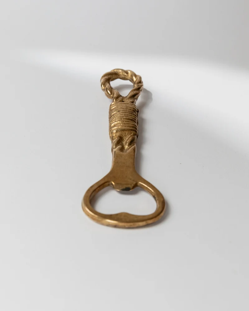 Vintage Bottle Opener Brass - Rope and Loop Shape - Timeless Design Italy 1960s