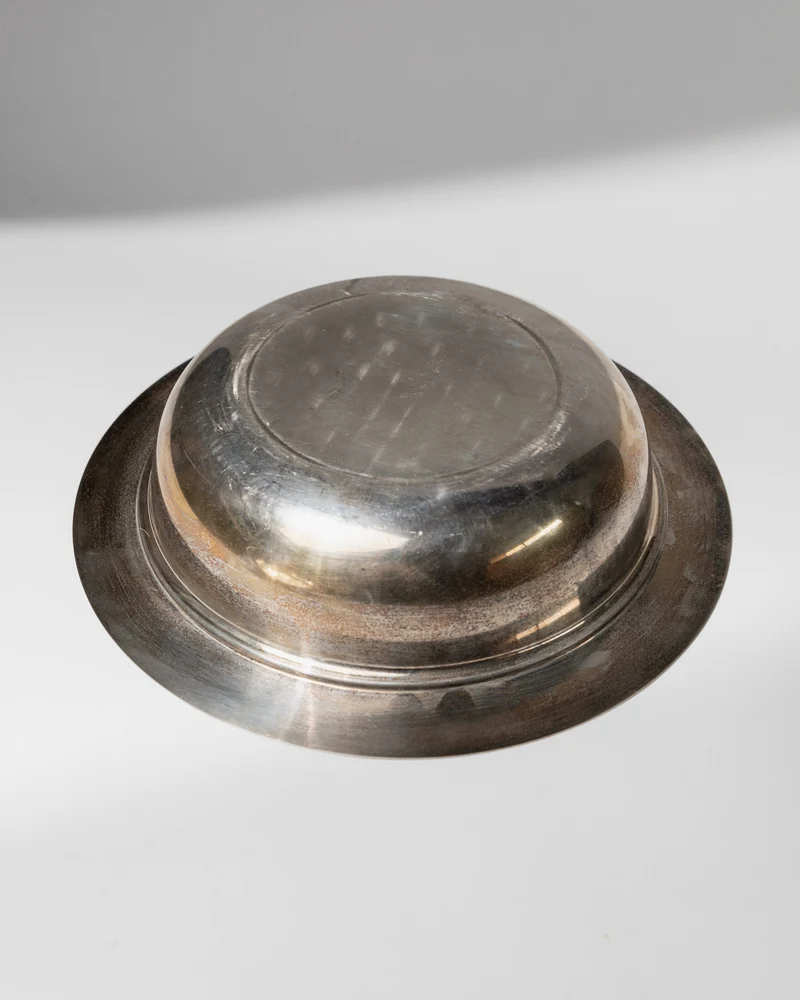 Vintage Bowl with Lid Silver Plated - Pumpkin Shape Design 1940s - Elegant Centerpiece
