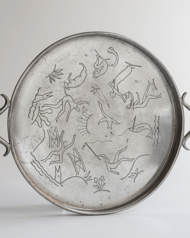 Art Deco Pewter Tray by Nils Fougstedt for Svenskt Tenn, 1931