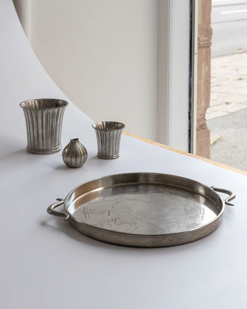 Art Deco Pewter Tray by Nils Fougstedt for Svenskt Tenn, 1931